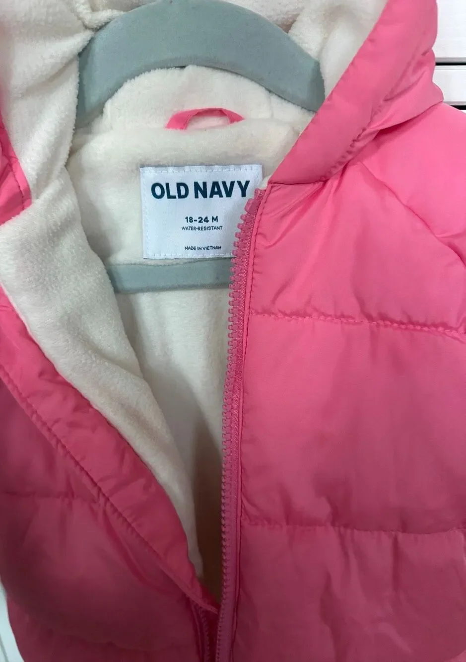 Old Navy 18-24 Months Baby Girl Water Resistant Rainbow Quilted Puffer Jacket